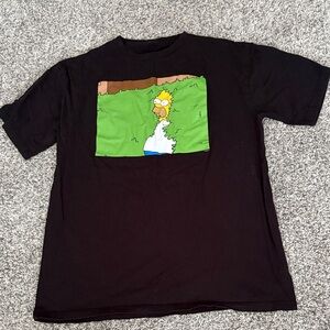LG Black Short Sleeve Tee with Green Homer Simpson Graphic
